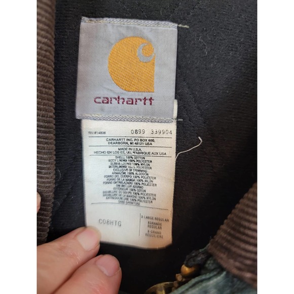 Vintage Carhartt Barn /Chore Zip and Snap Up Jacket Men's XL Green Cotton 1999 - Picture 6 of 10